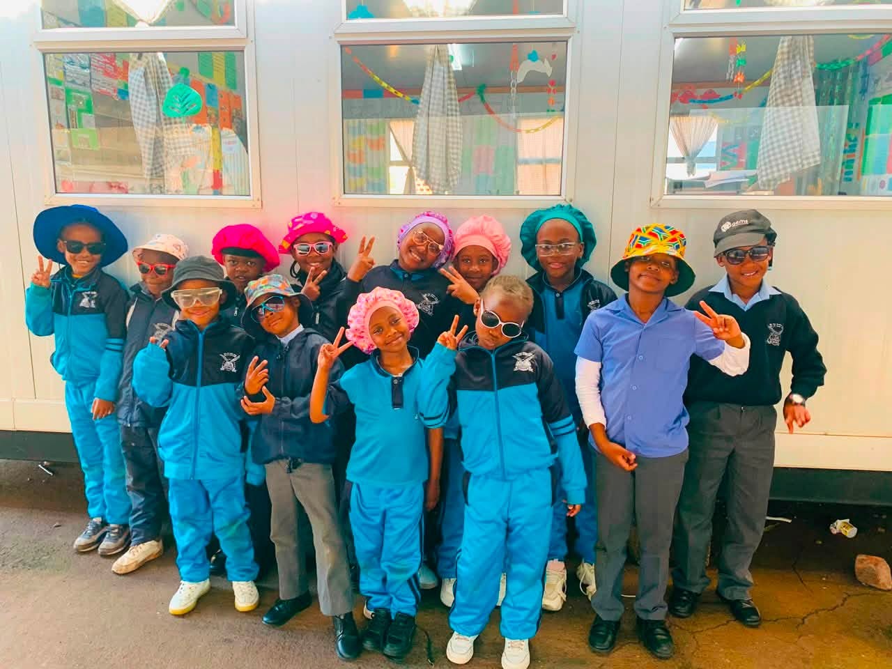 Advanced College learners gathered together in school sportswear
